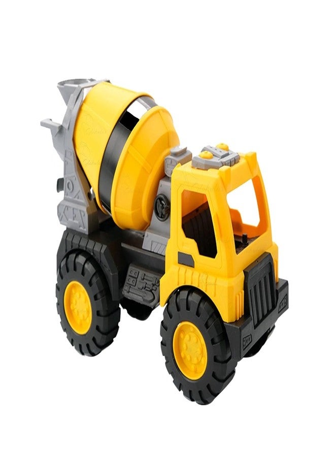 Globular Dig Dump Dumper Cement Mixture Vehicle Construction Engineering Truck Toy for Kids, Unbreakable Push and Go Truck for Kids Pull Back Pack of 3 - Image 2